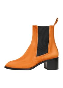 Schlupfboots Henry Stevens "Mia CB Businessschuh", Damen, Gr. 40, braun, Leder, klassisch, Schuhe, Damen Chelsea Boots Leder handgefertigt, Stiefelette mit Absatz