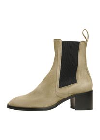 Schlupfboots Henry Stevens "Mia CB Businessschuh", Damen, Gr. 37, grün (khaki), Leder, klassisch, Schuhe, Damen Chelsea Boots Leder handgefertigt, Stiefelette mit Absatz