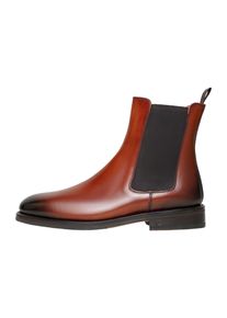 Schlupfboots Henry Stevens "Ella CB1 Businessschuh", Damen, Gr. 37,5, braun (brandy), Leder, klassisch, Schuhe, Damen Chelsea Boots Leder handgefertigt, Stiefelette