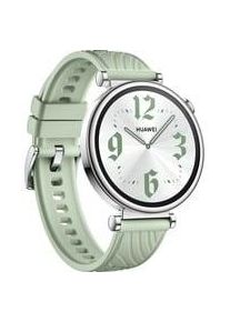 Huawei Watch GT4 41mm (Aurora-B19FG), Smartwatch silber/grün, Fluorelastomer-Armband in grün Display: 3,35 cm (1,32 Zoll) Kommunikation: NFC Armbandlänge: 120 - 190 mm Touchscreen: mit Touchscreen