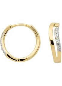 Paar Ohrhänger ADELIA ́S "333 Gold Ohrringe Creolen" Gr. Damen, Gelbgold 333, goldfarben (gold) Damen mit Zirkonia Goldschmuck für