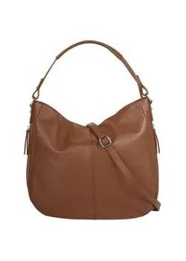 Shopper CLUTY Gr. B/H/T: 34cm x 31cm x 9cm onesize, braun (cognac) Damen Taschen echt Leder, Made in Italy