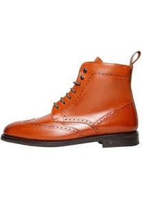 Schnürboots Henry Stevens "Winston FBDB Businessschuh" Gr. 44, braun (cognac) Herren Schuhe Herrenstiefel Lederschuhe handgefertigt, Schnürstiefel