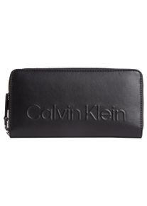 Geldbörse Calvin Klein "CK SET ZA WALLET LG" schwarz (ck, black) Kleinlederwaren Geldbörsen Damenbörse Geldbeutel Portemonnaie Recycelte Materialien lang