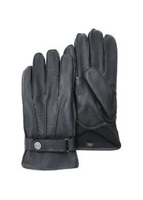 Lederhandschuhe Pearlwood "Planar" Gr. 10, schwarz Damen Handschuhe Verstellbarer Lederriegel