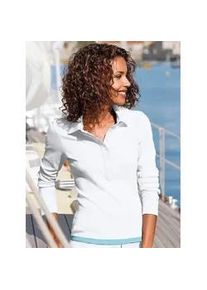 Langarm-Poloshirt Casual Looks "Poloshirt" Gr. 38, weiß Damen Shirts