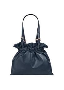 Shopper Samantha Look Gr. B/H/T: 25cm x 25cm x 10cm onesize, blau Damen Taschen echt Leder, Made in Italy