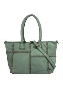 Shopper Samantha Look Gr. B/H/T: 48cm x 28cm x 15cm onesize, grün (mint) Damen Taschen echt Leder, Made in Italy