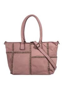 Shopper Samantha Look Gr. B/H/T: 48cm x 28cm x 15cm onesize, rosa (alt, rosa) Damen Taschen echt Leder, Made in Italy