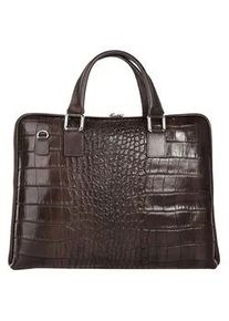 Aktentasche BAGAN Gr. B/H/T: 38cm x 29cm x 7cm onesize, braun (dunkelbraun) Damen Taschen echt Leder, Made in Italy