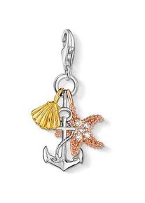 Charm-Einhänger Thomas Sabo "Sommer/ Strand, 0919-425-14" Charms rosegold (silberfarben, roségoldfarben, gelbgoldfarben, weiß, weiß) Damen mit Zirkonia (synth.)