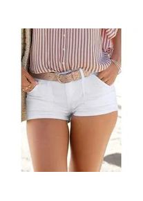 Hotpants Buffalo Gr. 38, N-Gr, weiß Damen Hosen Shorts Strandshorts mit Taschen, kurze Hose, Jeansshorts, elastisch