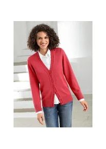 Strickjacke Casual Looks Gr. 52, rot (korallenrot) Damen Strickjacken