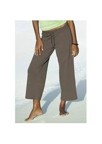 Beach Time 7/8-Strandhose BEACHTIME Gr. 56/58, N-Gr, grün (khaki) Damen Hosen aus weichem Jersey, Wide-Leg, Jogginghose, Relaxhose