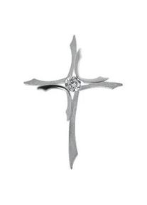 Ketten-Anhänger Jobo "Anhänger Kreuz" Schmuckanhänger Gr. Silber 925 (Sterlingsilber), silberfarben (silber 925, weiß) Damen 925 Silber mit 1 Zirkonia