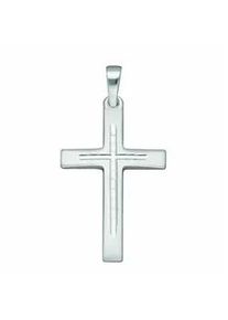 Kette mit Anhänger ADELIA ́S "925 Silber Kreuz Anhänger" Halsketten Gr. Silber 925 (Sterlingsilber), silberfarben (silber) Damen Schmuckset - Set mit Halskette