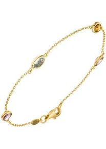 Goldarmband Jobo Armbänder Gr. Gelbgold 585, gelb (gelbgold 585) Damen 585 Gold mit Amethyst Blautopas Citrin