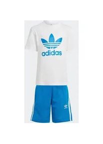 T-Shirt & Shorts Adidas ORIGINALS "ADICOLOR SHORTS UND SET" Gr. 104, blau (bluebird) Kinder KOB Set-Artikel