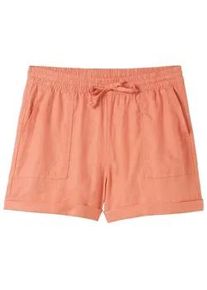 Tom Tailor DENIM Damen Shorts mit Leinen, orange, Uni, Gr. XL