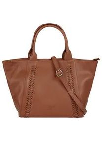 Shopper Samantha Look Gr. B/H/T: 32cm x 22cm x 9cm onesize, braun (cognac) Damen Taschen echt Leder, Made in Italy