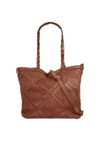 Shopper Samantha Look Gr. B/H/T: 33cm x 30cm x 15cm onesize, braun (cognac) Damen Taschen echt Leder, Made in Italy