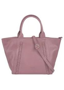 Shopper Samantha Look Gr. B/H/T: 32cm x 22cm x 9cm onesize, lila (violett) Damen Taschen echt Leder, Made in Italy