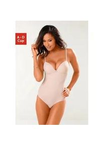 Push-up-Body Lascana Gr. 80, Cup D, beige (puder) Damen Bodies für ein tolles Dekolleté aus seidiger Microfaser, Basic Dessous