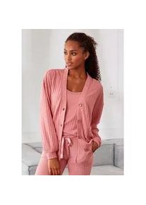 Cardigan s.Oliver Gr. 44/46, pink Damen Strickjacken mit breiter Knopfleiste, Loungewear