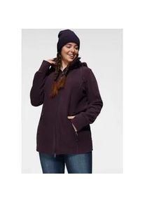 Fleecejacke Polarino Gr. 46, lila (aubergine) Damen Jacken für kalte Tage, aus Fleece, sportlicher Stil, atmungsaktiv