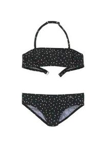 Bandeau-Bikini Buffalo "Candy Kids" Gr. 170/176, N-Gr, schwarz (schwarz, bedruckt) Kinder Bikini-Sets mit Streusel-Druck