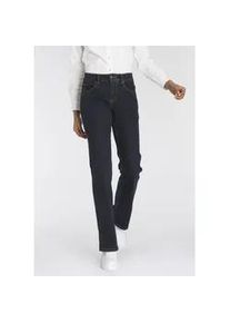 Bootcut-Jeans Arizona "Bund mit seitlichem Gummizugeinsatz" Gr. 76, K + L Gr, blau (rinsed) Damen Jeans hohe Leibhöhe, Bootcut, mit Stretch, klassischer 5-Pocket-Style Bestseller