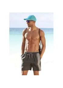 Badeshorts s.Oliver, Herren, Gr. XL (54/56), N-Gr, schwarz, Polyester, unifarben mit Farbeinsatz, Badehosen Badeshorts, in verschiedenen Unifarben