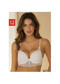 Push-up-BH s.Oliver "Elise" Gr. 80, Cup A, beige (creme) Damen BHs aus modischer Spitze, Dessous