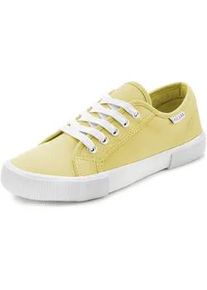 Sneaker Lascana Gr. 40, gelb Damen Schuhe Canvassneaker Sneaker low Skaterschuh aus Textil, Schnürhalbschuh, Freizeitschuh