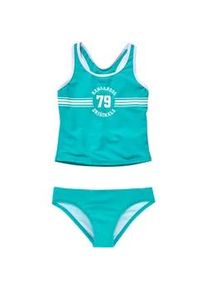 Tankini Kangaroos "Sporty" Gr. 170/176, N-Gr, blau (türkis) Kinder Bikini-Sets mit sportlichem Frontdruck