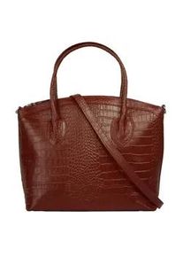 Henkeltasche CLUTY Gr. B/H/T: 32cm x 27cm x 5cm onesize, rot (dunkelrot) Damen Taschen echt Leder, Made in Italy