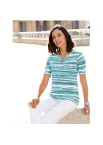 T-Shirt Casual Looks "Shirt" Gr. 42, blau (türkis-aquamarin-gemustert) Damen Shirts