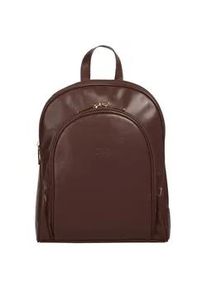 Cityrucksack CLUTY Gr. B/H/T: 30cm x 25cm x 12cm, braun Rucksäcke echt Leder, Made in Italy