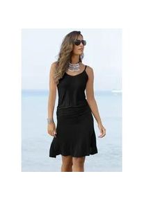 Beach Time Strandkleid BEACHTIME Gr. 46, N-Gr, schwarz Damen Kleider aus Viskosejersey mit verstellbaren Trägern, kurzes Sommerkleid