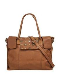 Shopper Samantha Look Gr. B/H/T: 36cm x 29cm x 11cm onesize, braun (cognac) Damen Taschen echt Leder, Made in Italy