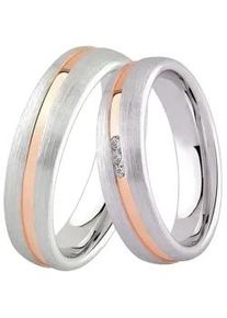 Trauring DOOSTI "Schmuck Geschenk Silber 925 Ehering Partnerring LIEBE" Fingerringe Gr. 54, mit Zirkonia, Silber 925 (Sterlingsilber), 5mm, rosegold (silberfarben, roségoldfarben, kristallweiß) wahlweise mit oder ohne Zirkonia