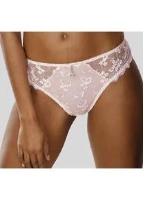 Slip Lascana Gr. 48/50, rosa (rosé, creme) Damen Unterhosen Dessous mit schöner Blümchen-Stickereispitze