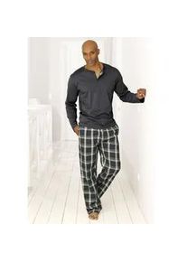 H.I.S. Pyjama H.I.S Gr. 44/46, grau (grau, grün) Herren Homewear-Sets mit langer karierter Webhose Bestseller