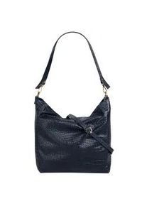 Shopper Samantha Look Gr. B/H/T: 39cm x 31cm x 13cm onesize, blau Damen Taschen echt Leder, Made in Italy