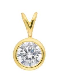 Ketten-Anhänger ADELIA ́S "333 Gold Anhänger mit Zirkonia Ø 6 mm" Schmuckanhänger Gr. Damen, mit Zirkonia, Gelbgold 333, goldfarben (gold) Damen mit Zirkonia Goldschmuck für