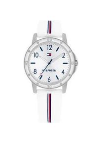 Quarzuhr Tommy Hilfiger "GIRLS, 1720014" Armbanduhren weiß (weiß, rot, blau) Kinder Kinderuhr, Armbanduhr,Mädchenuhr,Jungenuhr, Schulanfang, Geschenkidee