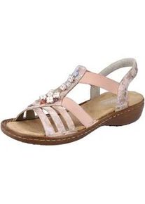 Riemchensandale Rieker Gr. 40, rosa (altrosa) Damen Schuhe Sommerschuh, Sandalette, Keilabsatz, mit Schmuckelement