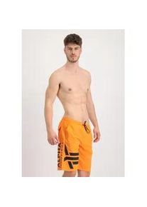 Shorts Alpha Industries "Alpha Industries Men - Beachwear Side Print Board Short" Gr. S, Normalgrößen, orange (alpha orange) Herren Hosen