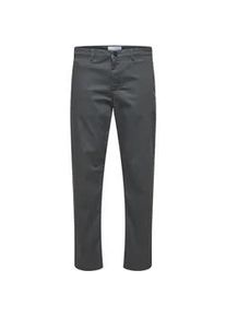 Stoffhose Selected HOMME "SLH196-STRAIGHT-NEW MILES FLEX PANT NOOS" Gr. 31, Länge 32, grau (schwarz shadow) Herren Hosen