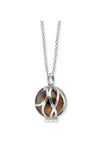 Kette mit Anhänger Engelsrufer "Powerful Stone Tigerauge, ERN-HEALPARA-TE-XS" Halsketten Gr. XS, Silber 925 (Sterlingsilber), L: 50cm, braun (silberfarben, braun) Damen mit Tigerauge